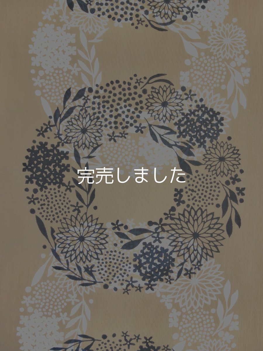 画像1: 【期間限定、 イベント限定柄 】SOSOGの手ぬぐい　花輪つなぎ ベージュ地グレー (1)